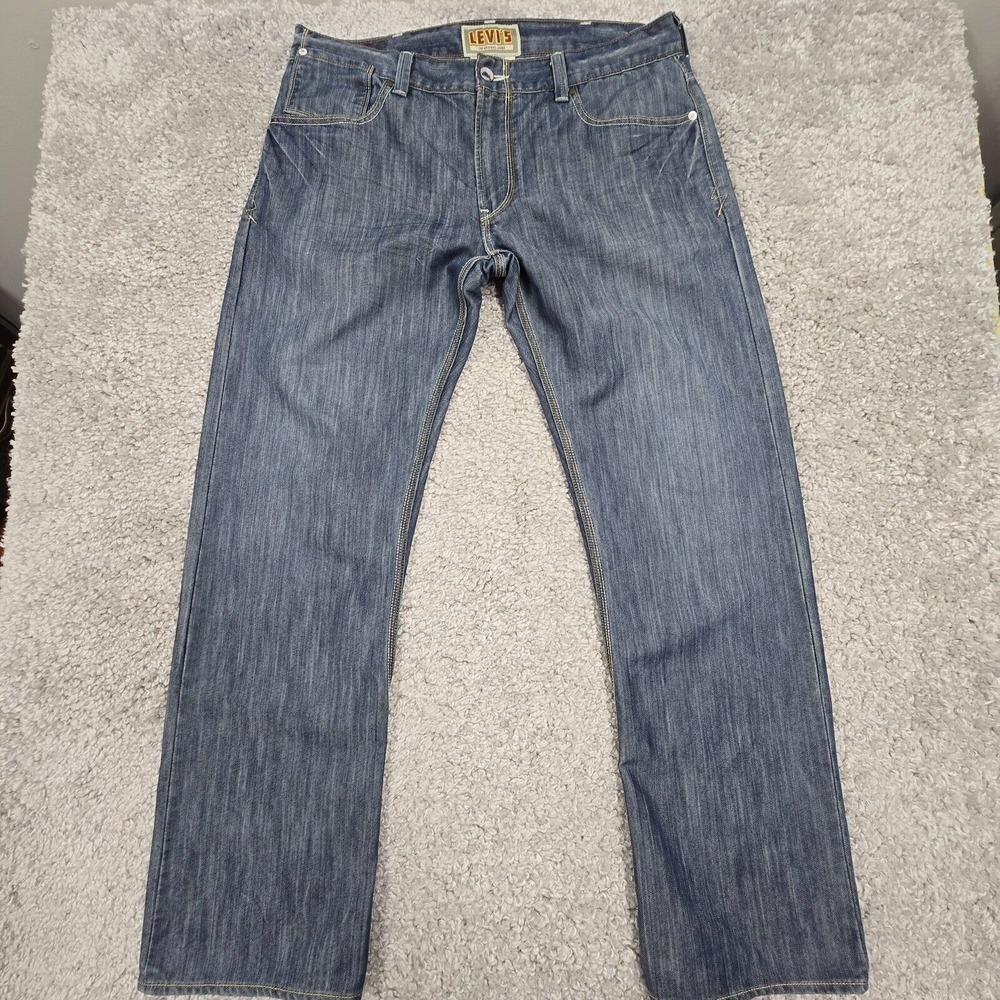 Levi's 514 Slim Straight Jeans Mens 38x34 Blue Cotton Blend Workwear Y2K